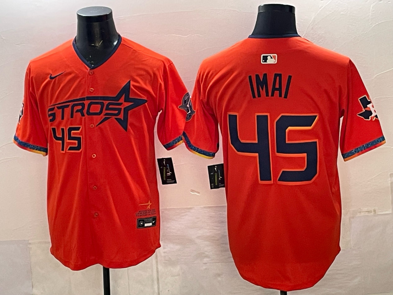 Men's Houston Astros Tatsuya Imai #45 Orange 2025 City Connect Limited Player Jersey
