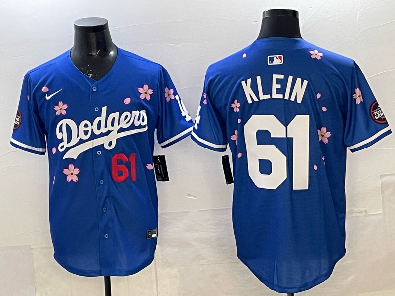 Men's Los Angeles Dodgers Clay Klein #61 Royal Replica Player Jersey