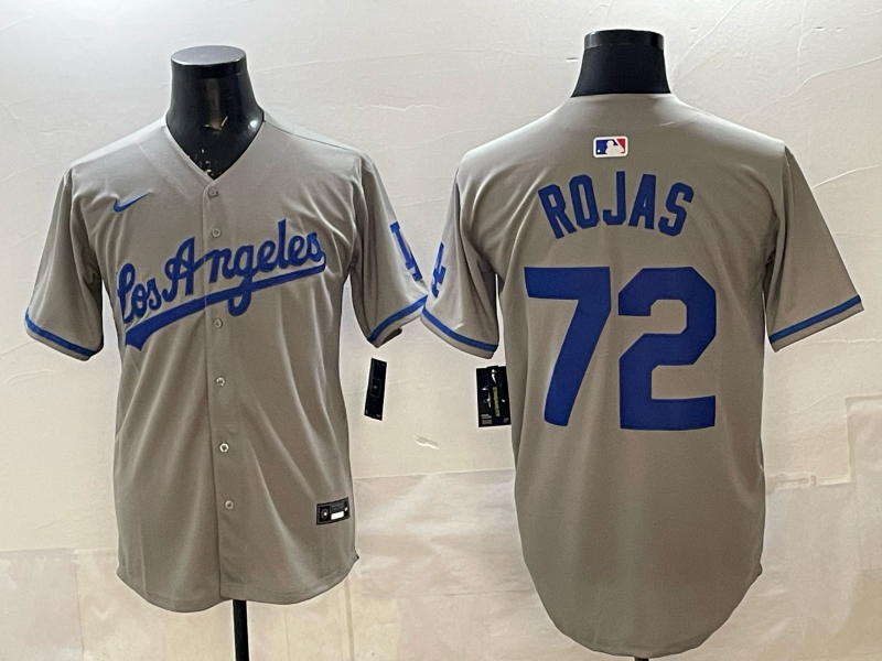 Men's Los Angeles Dodgers Manny Rojas #72 Gray Road Replica Jersey