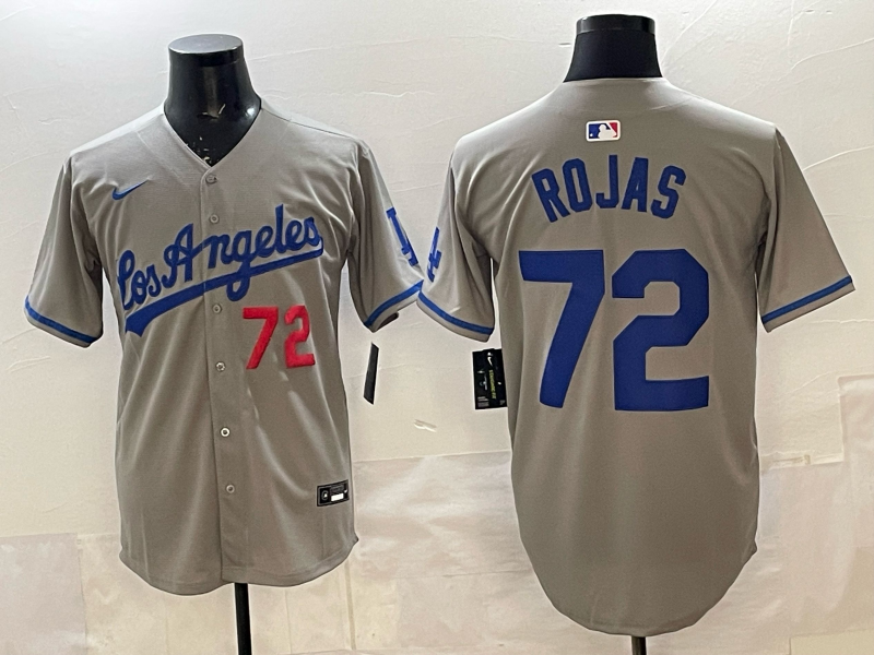 Men's Los Angeles Dodgers Manny Rojas #72 Gray Road Replica Player Jersey