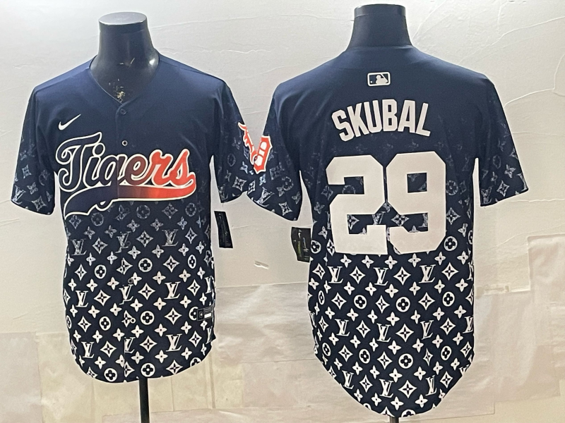 Men's Detroit Tigers Tarik Skubal #29 Navy Game Player Jersey