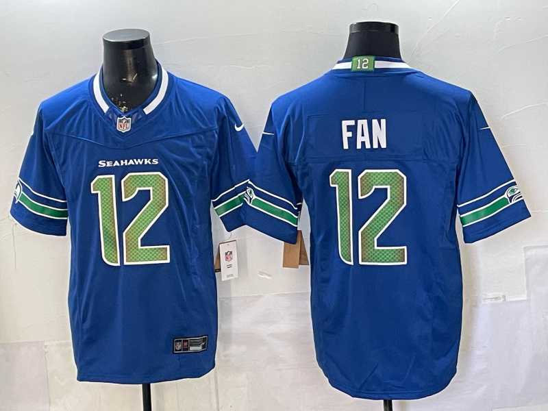 Men's Seattle Seahawks 12s #12 Royal Player Game Jersey