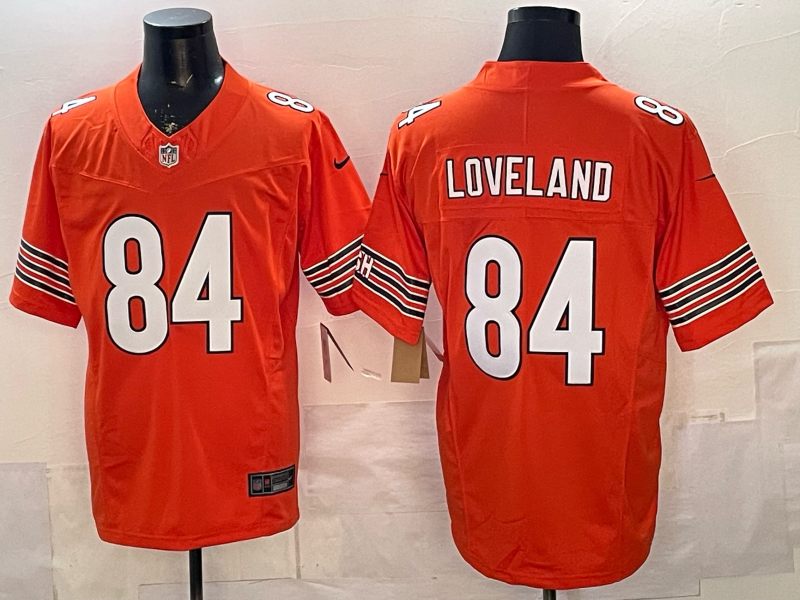Men's Chicago Bears Colston Loveland #84 Orange Alternate Player Game Jersey