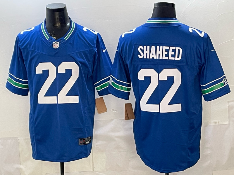 Men's Seattle Seahawks Rashid Shaheed #22 Royal Alternate Game Jersey