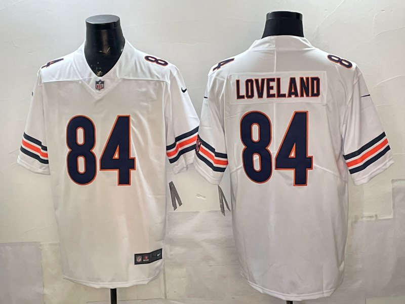 Men's Chicago Bears Colston Loveland #84 White Vapor F.U.S.E. Limited Jersey