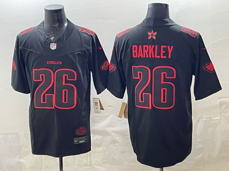 Men's Philadelphia Eagles Saquon Barkley #26 Black Alternate Game Jersey