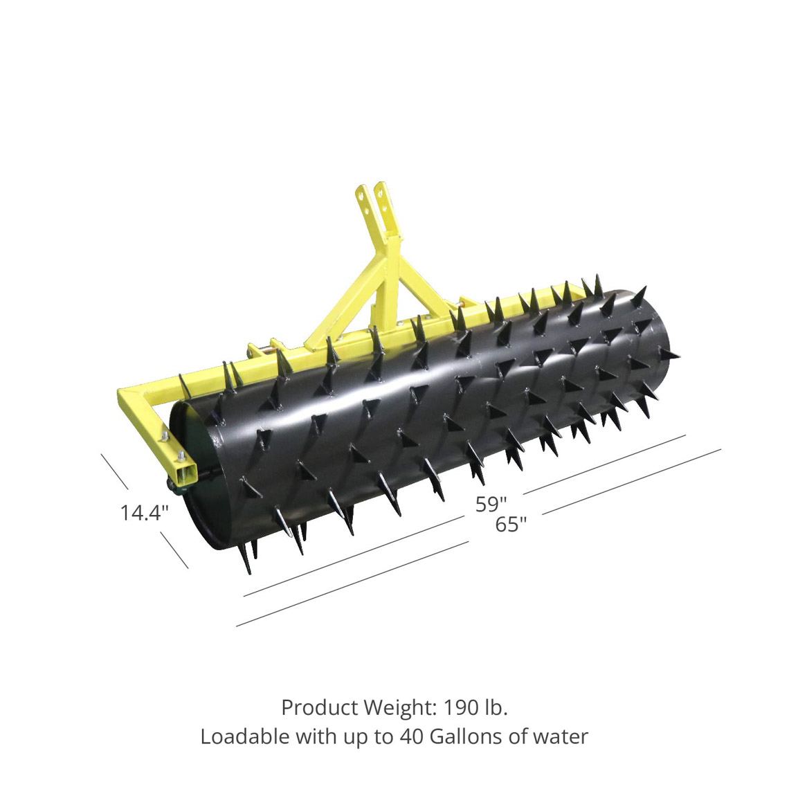 Titan Attachments 5 FT Drum Spike Aerator Category 1 and 2, 3 Point