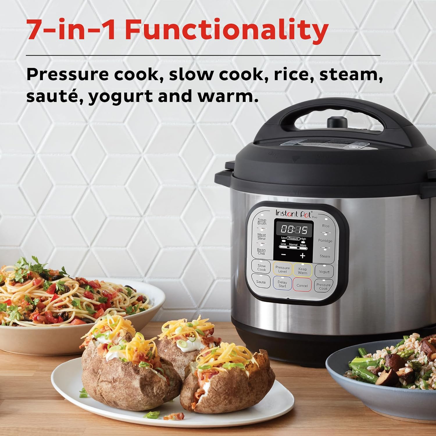 2025 Instant Pot Duo 7-in-1 Mini Electric Pressure Cooker  Slow Rice Cooker  Steamer  Sauté  Yogurt Maker  Warmer & Sterilizer  Includes Free App with over 1900 Recipes  Stainless Steel  3 Quart