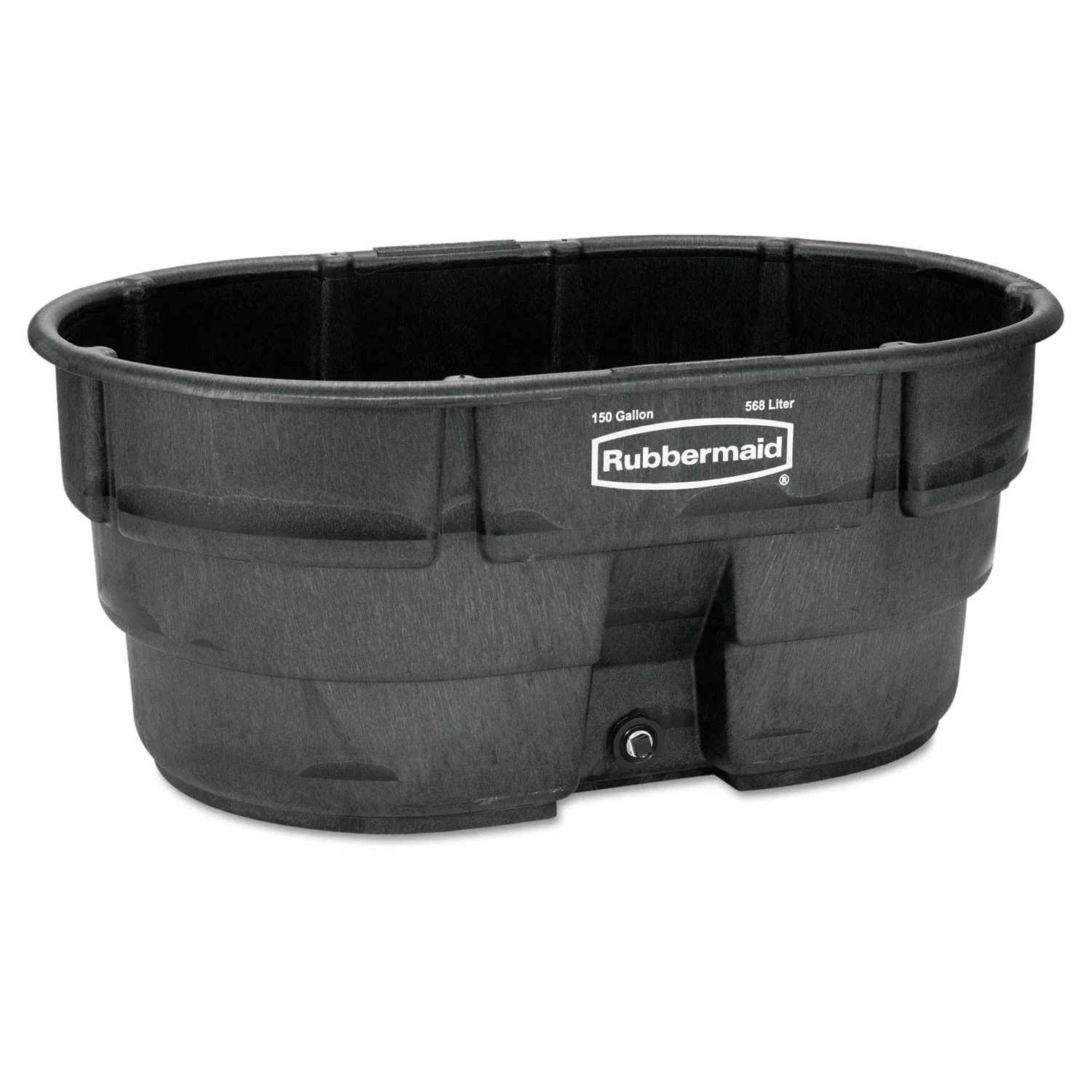 Rubbermaid FG424500BLA Stock Tank, 150 Gal Capacity, Plastic, Black