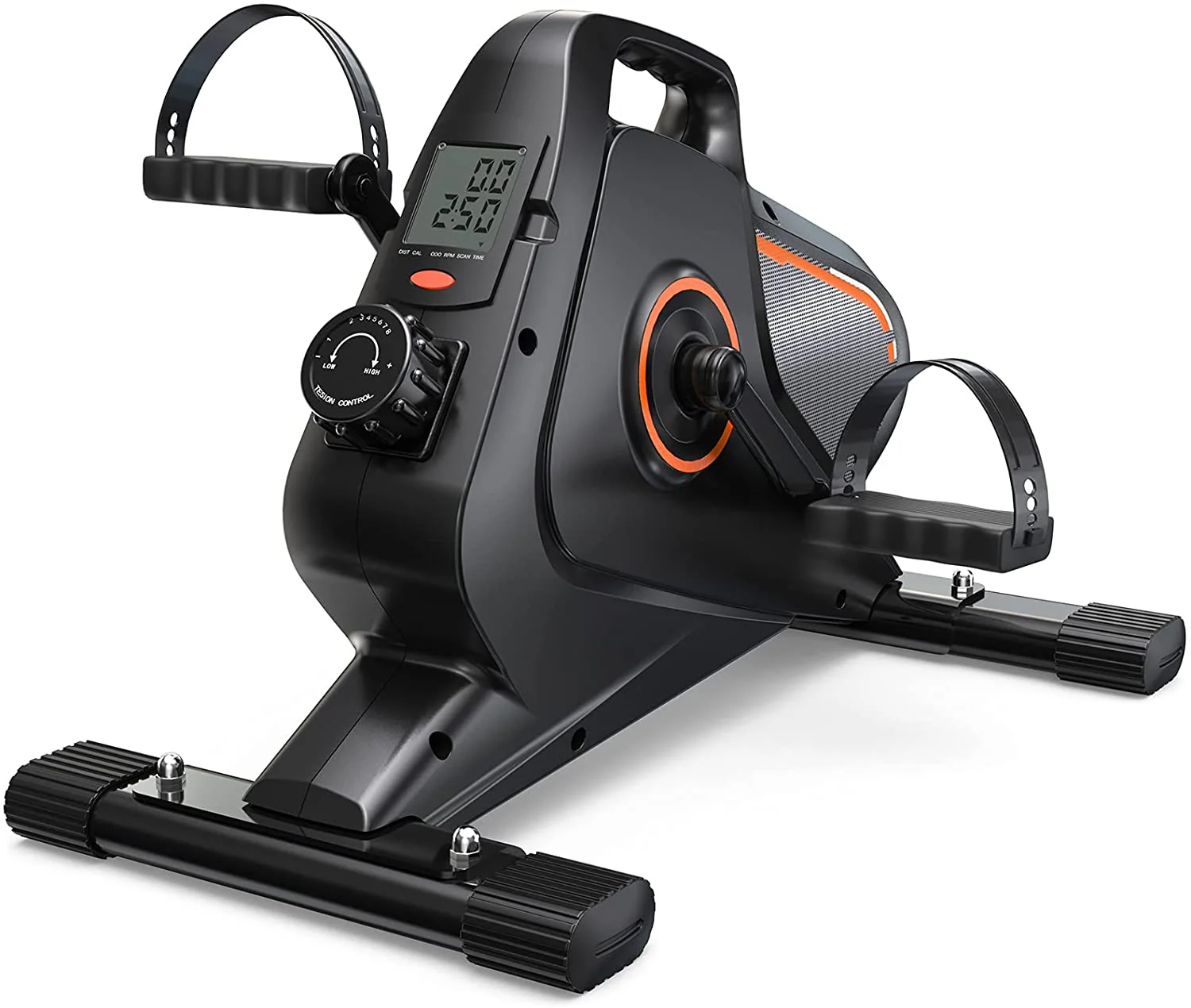 Under Desk Bike Pedal Exerciser – Quiet, Adjustable Resistance, Compact & Portable for Arm/Leg Workouts