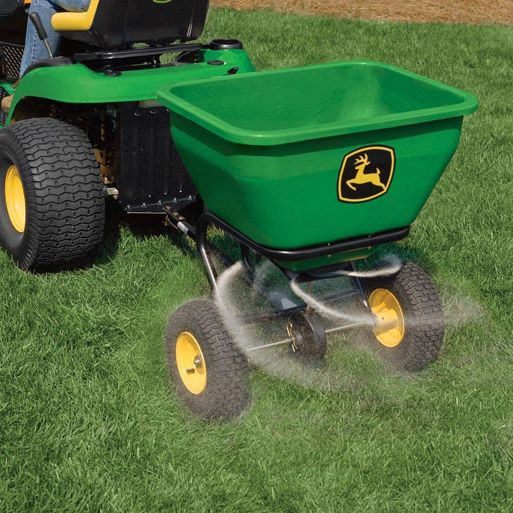 175 lb Tow-Behind Broadcast Spreader, Rustproof Poly Hopper, Universal Fit