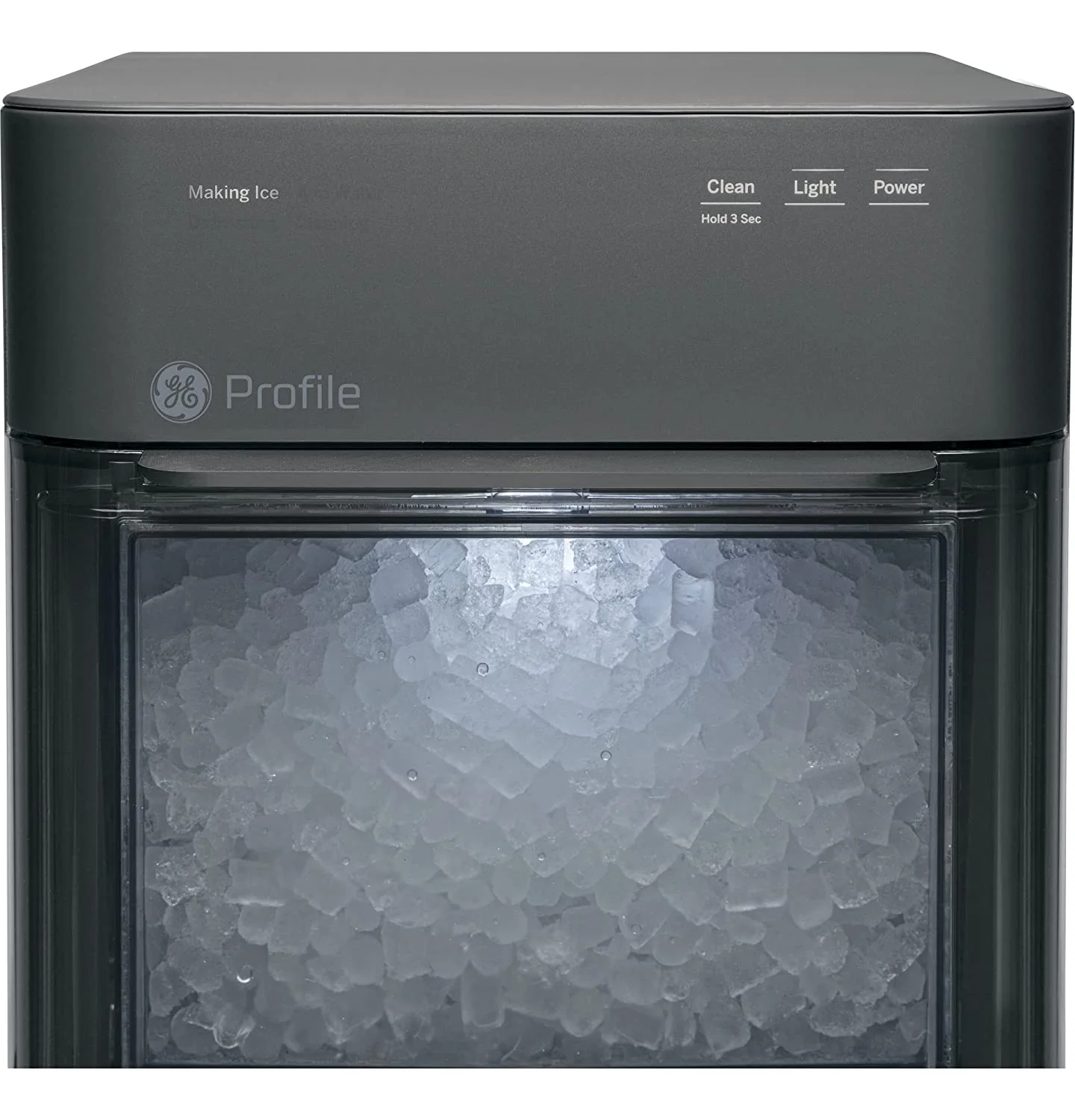 Countertop Nugget Ice Maker | Ice Machine with WiFi Connectivity | Smart Home Kitchen Essentials | Black Stainless
