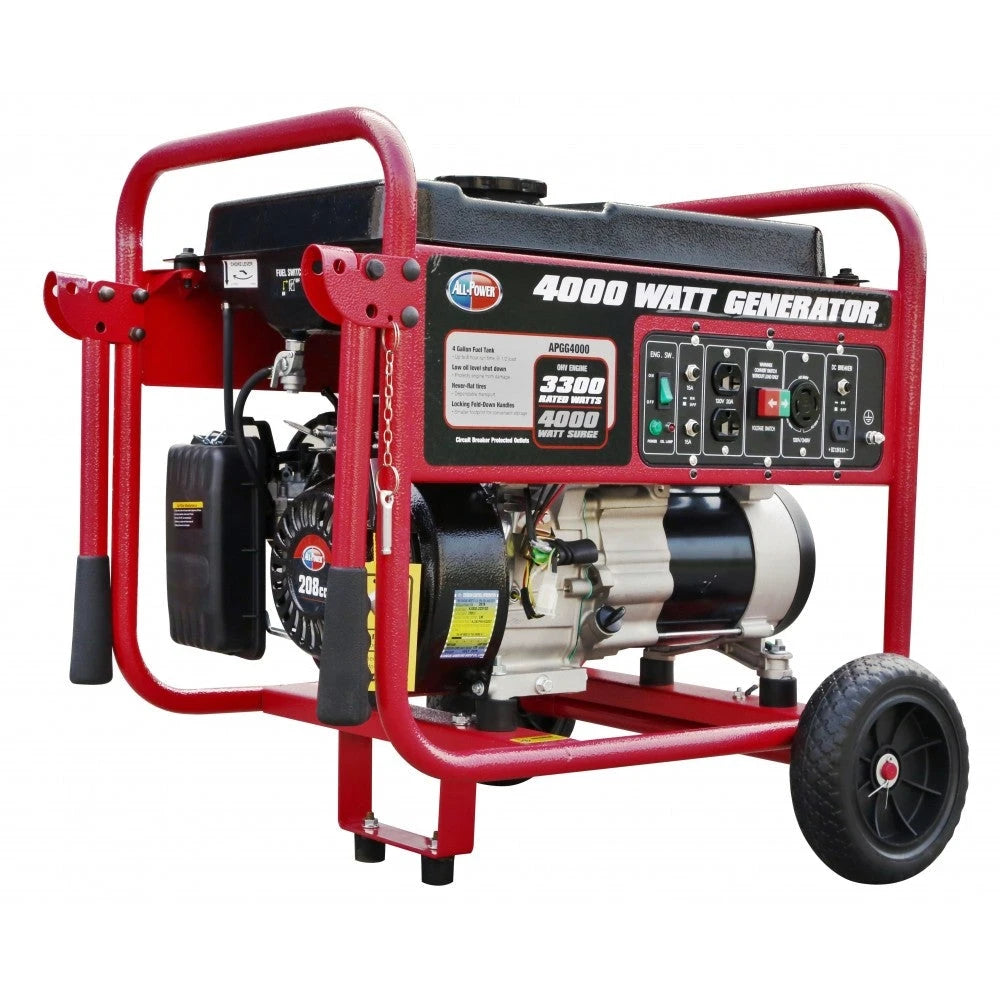 4000 Watt Generator APGG4000, 4000W Portable Generator for Home Use Power Backup, RV Standby, Hurricane Damage Restoration Power Backup, EPA Certified