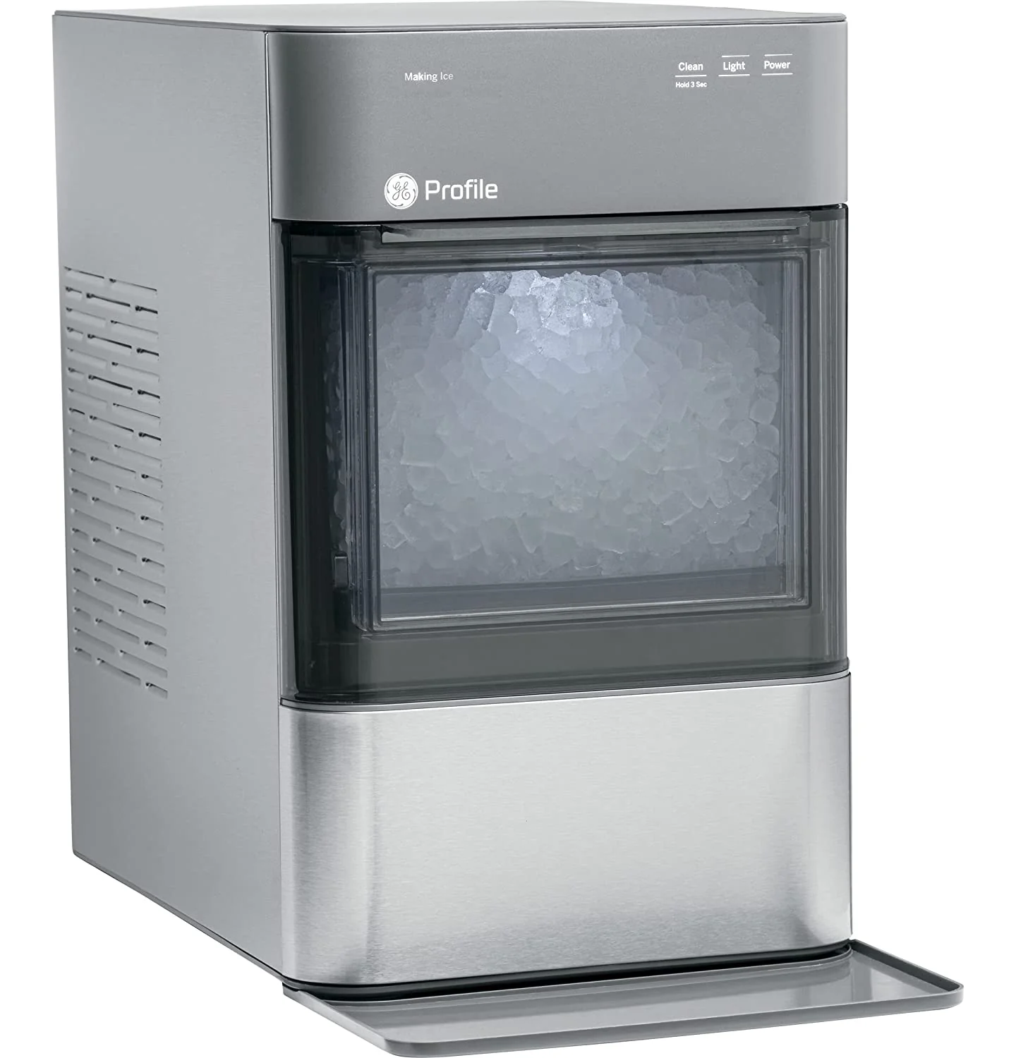 Countertop Nugget Ice Maker | Ice Machine with WiFi Connectivity | Smart Home Kitchen Essentials | Black Stainless