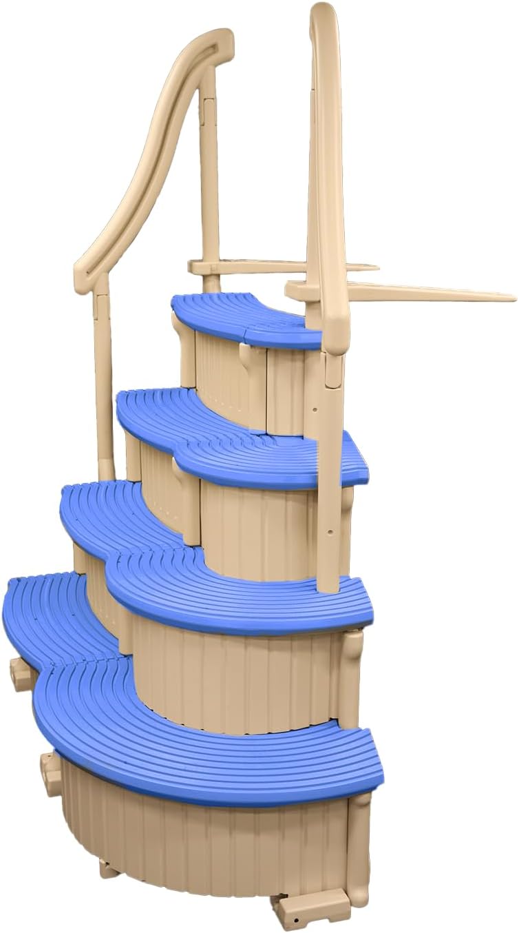 Confer Plastics Curve CCX-AG Pool Step with Grey Treads