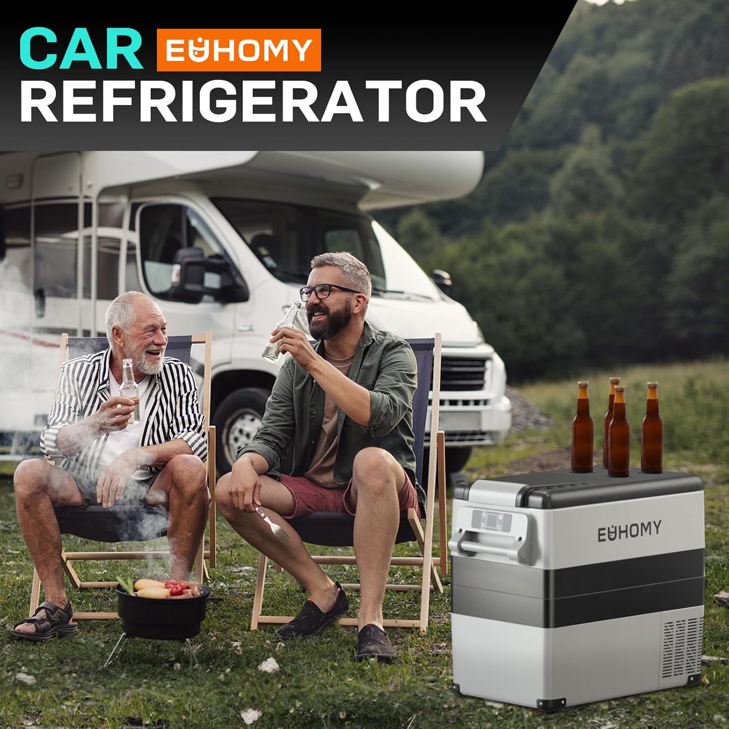 12V Refrigerator 59Qt Electric Cooler with App Control