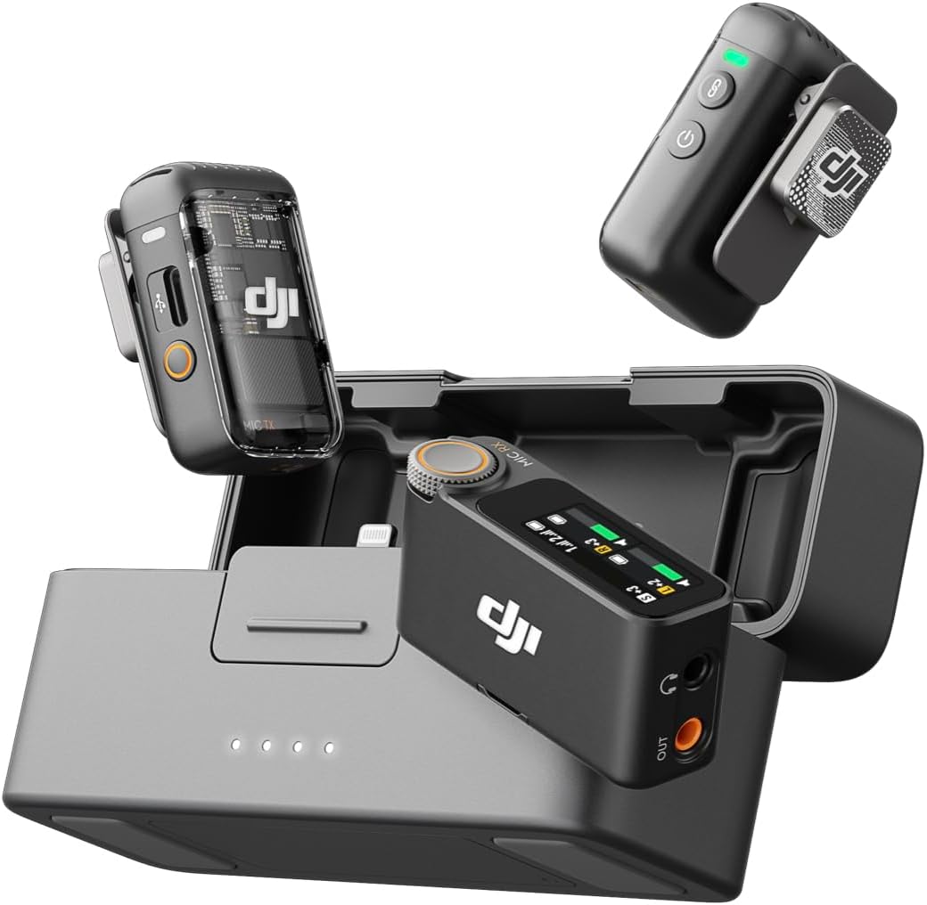 2 Wireless Lavalier Microphone with Charging Case