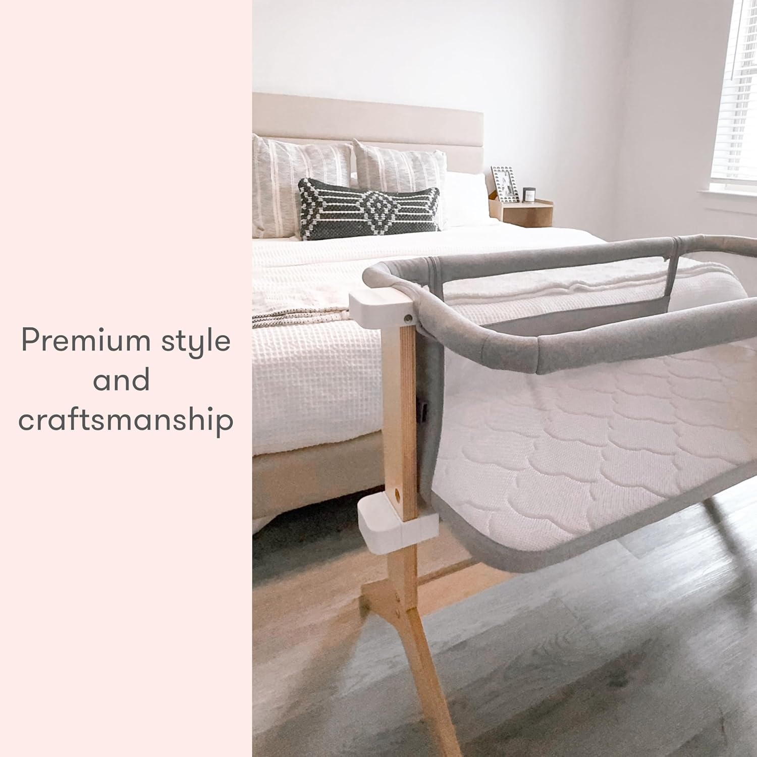 Bassinet & Bedside Sleeper with Washable Mattress