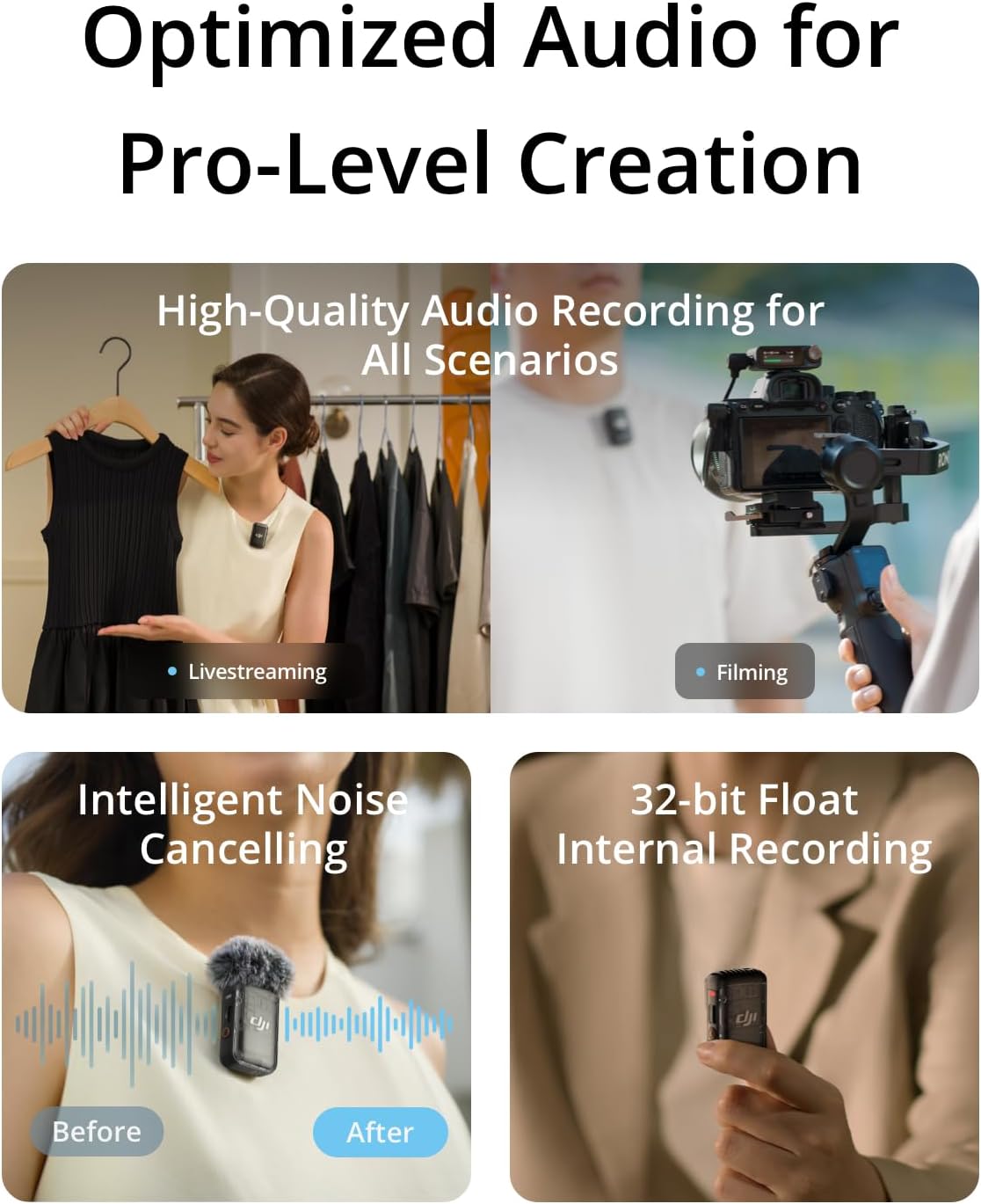 2 Wireless Lavalier Microphone with Charging Case