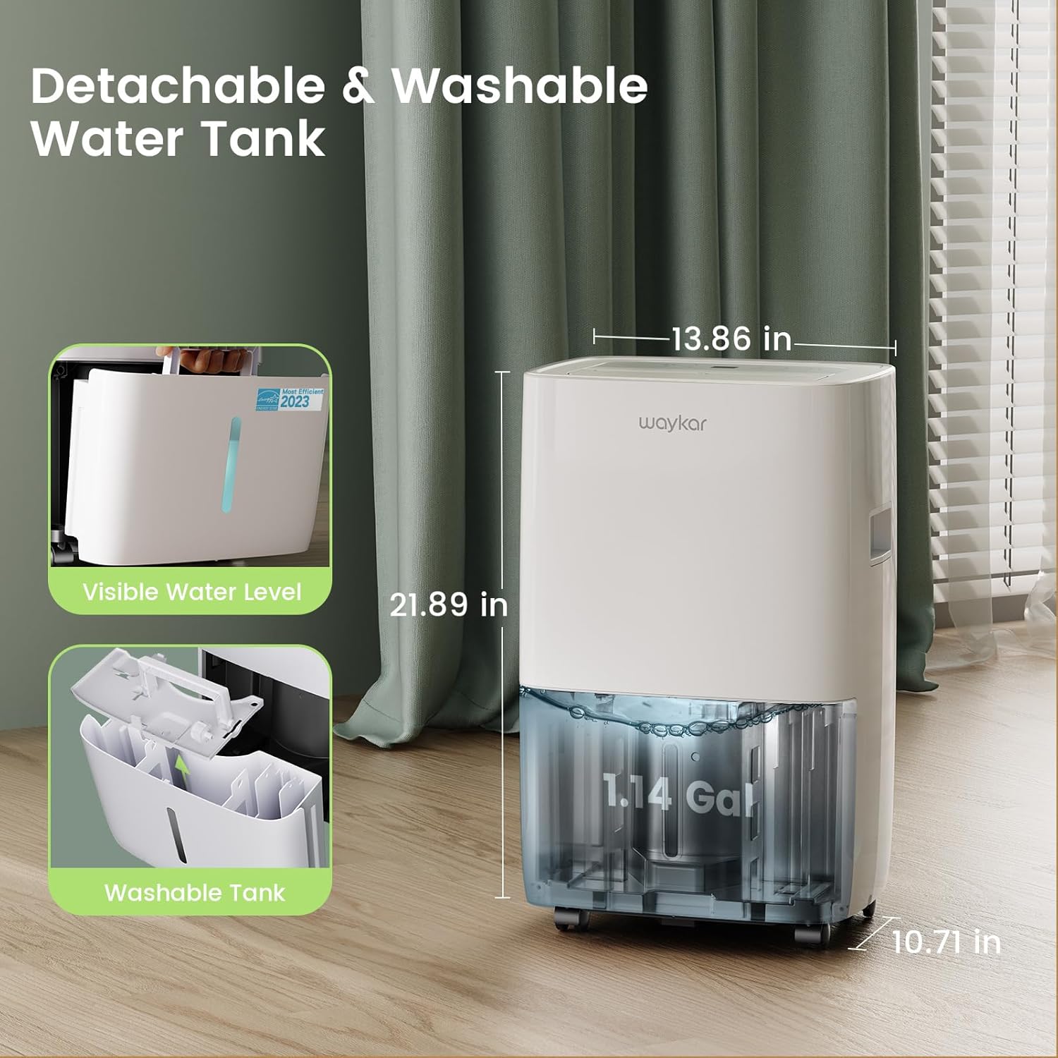 80 Pints Dehumidifier for 5,000 Sq. Ft Spaces