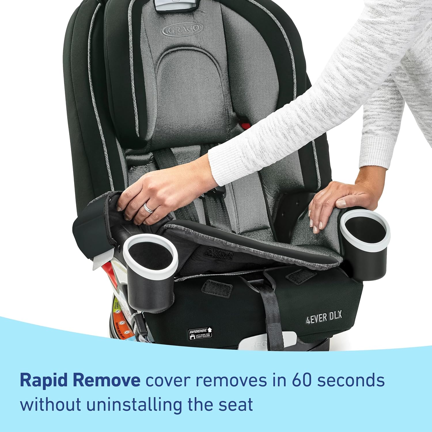 4Ever Dlx 4-In-1 Car Seat – Grey, Infant to Toddler
