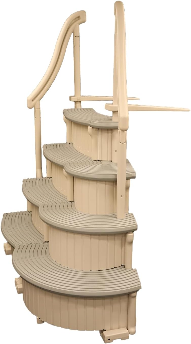 Confer Plastics Curve CCX-AG Pool Step with Grey Treads