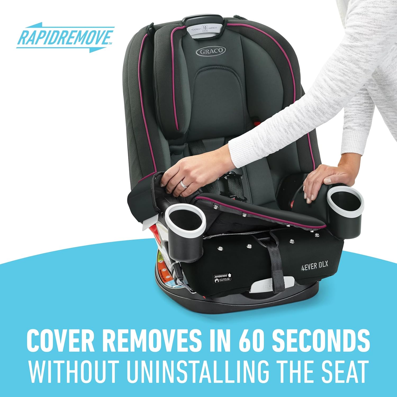 4Ever Dlx 4-In-1 Car Seat – Grey, Infant to Toddler