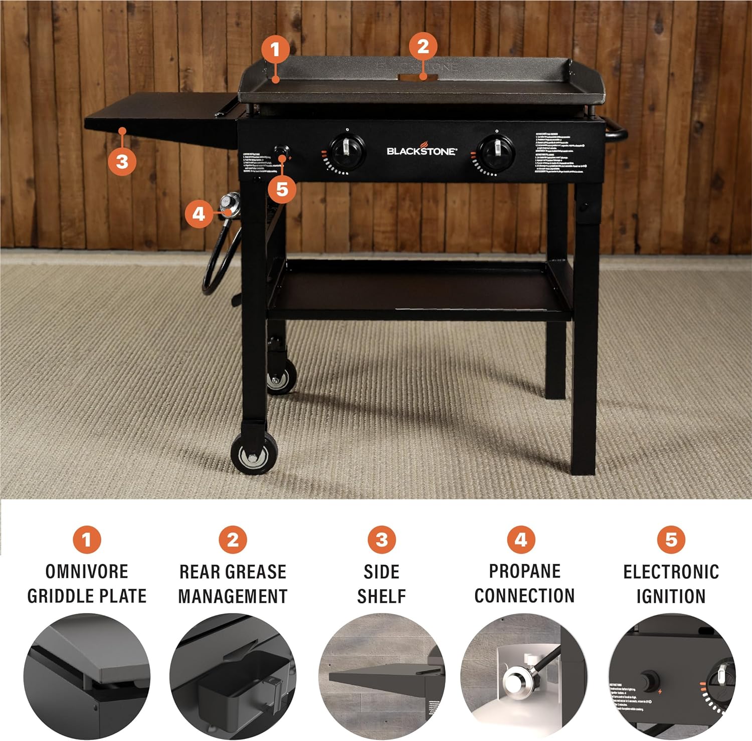 Flat Top Gas Grill Griddle 2 Burner Propane 28 Inch