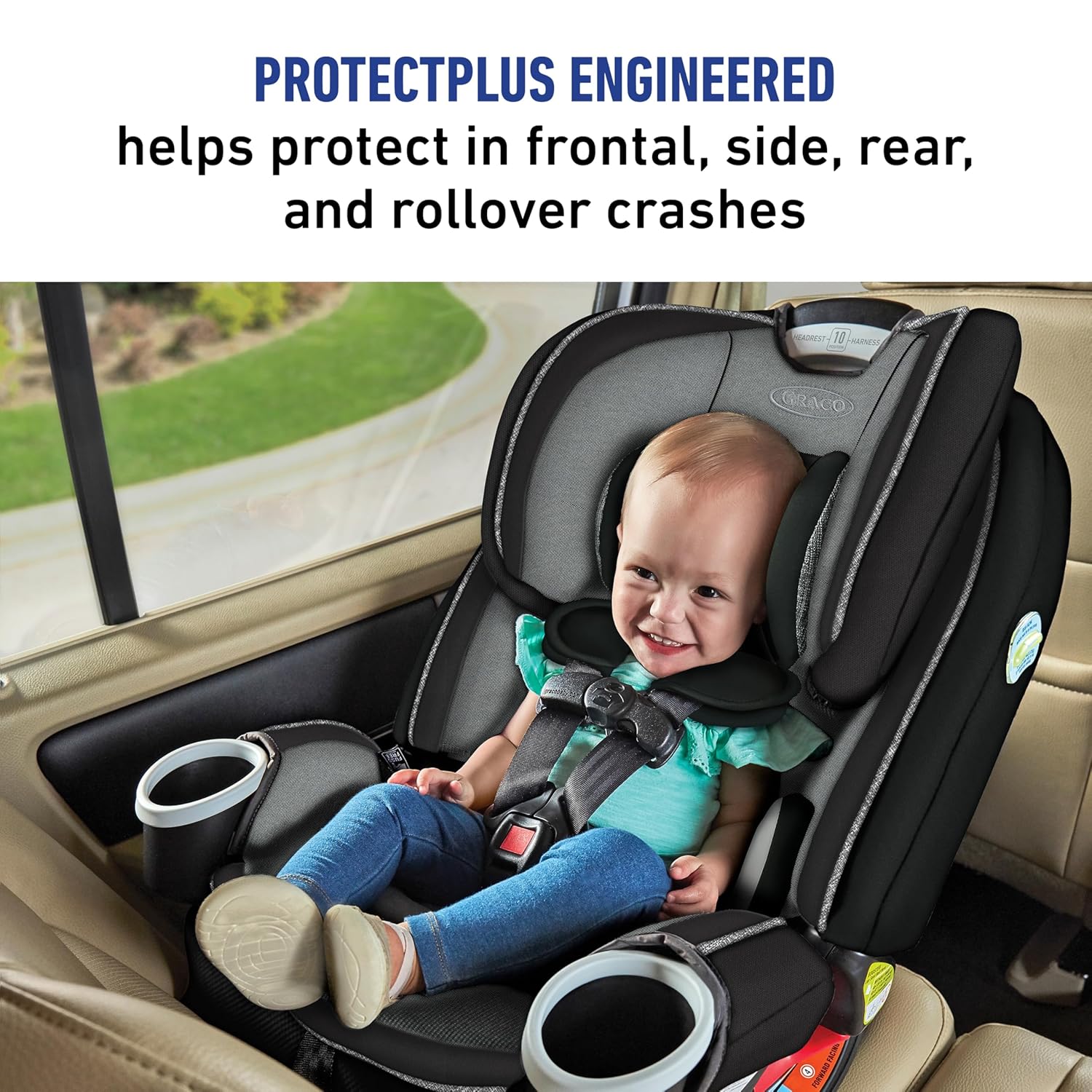 4Ever Dlx 4-In-1 Car Seat – Grey, Infant to Toddler