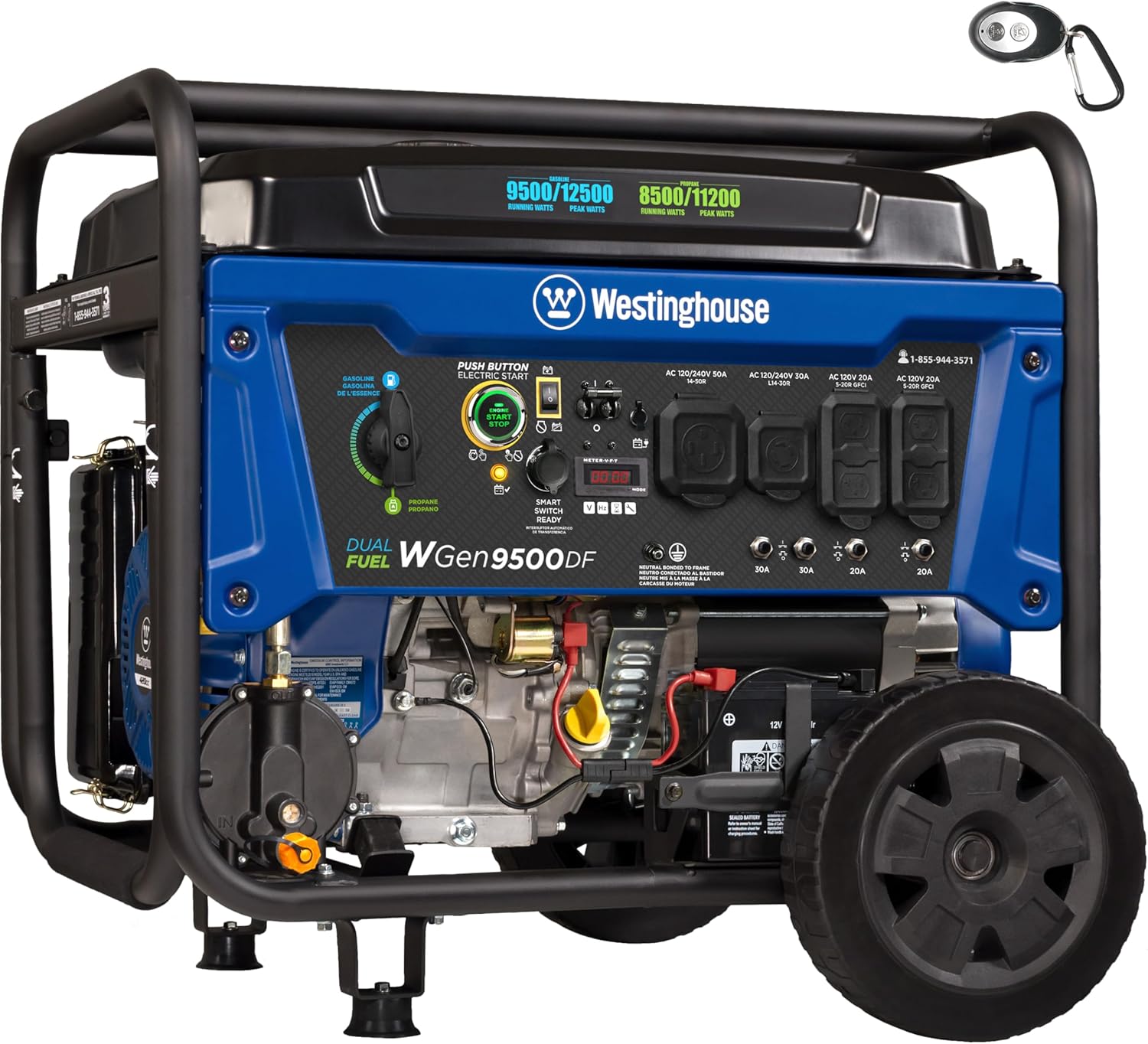 12500 Watt Dual Fuel Portable Generator with Electric Start