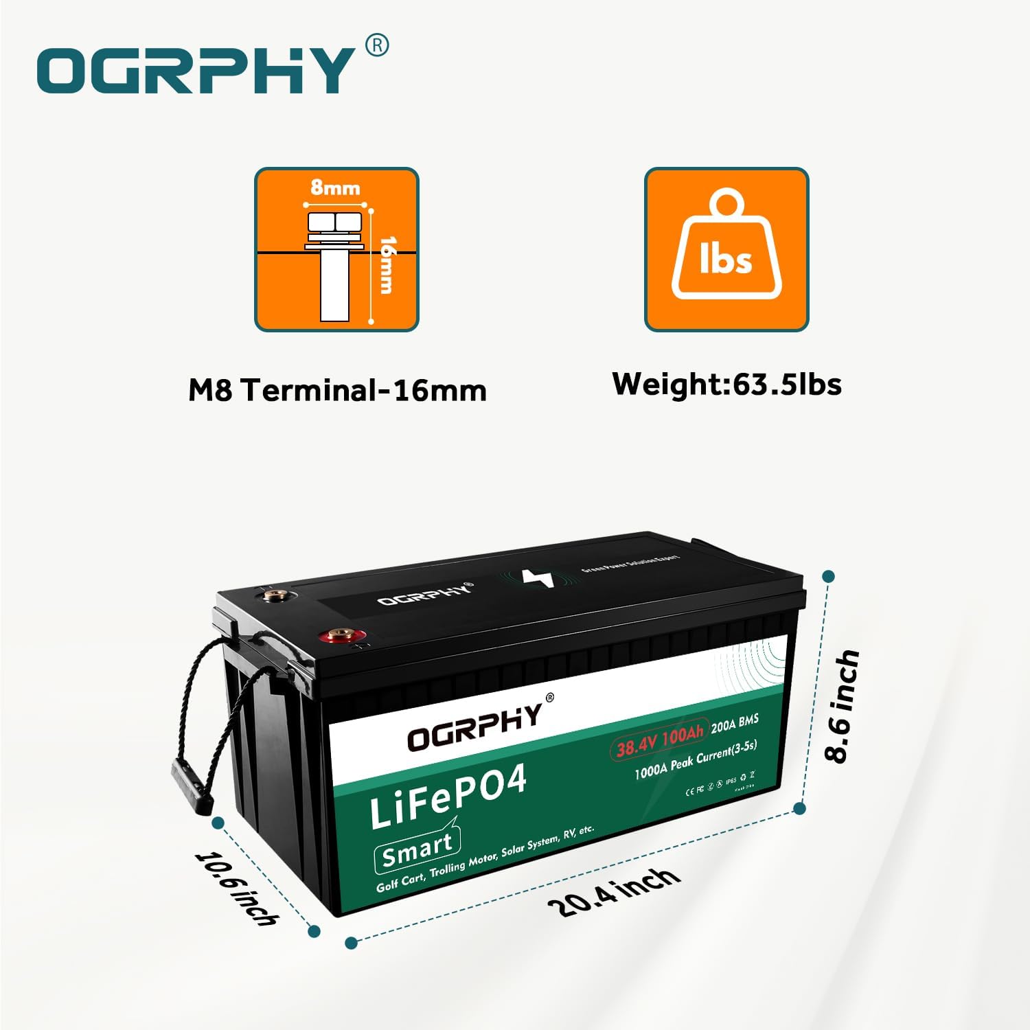36V Lithium Golf Cart Battery 3.84Kwh with Charger
