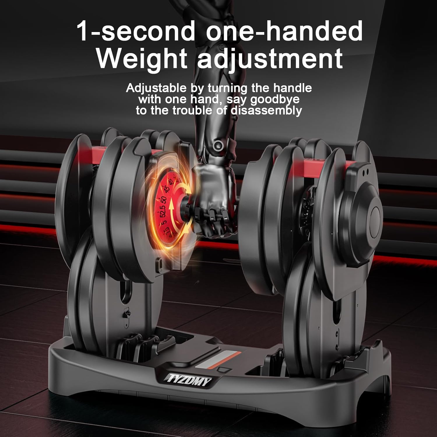 Adjustable Dumbbells Set of 2 – 52.5 Lbs Pair