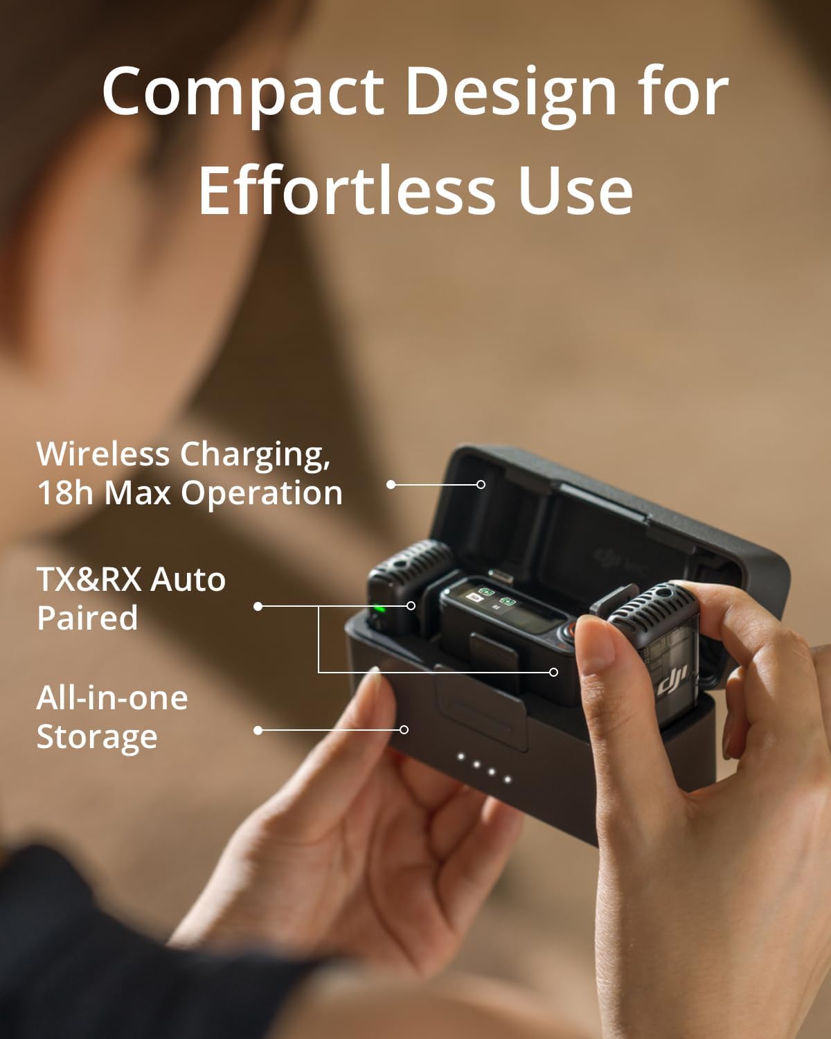 2 Wireless Lavalier Microphone with Charging Case