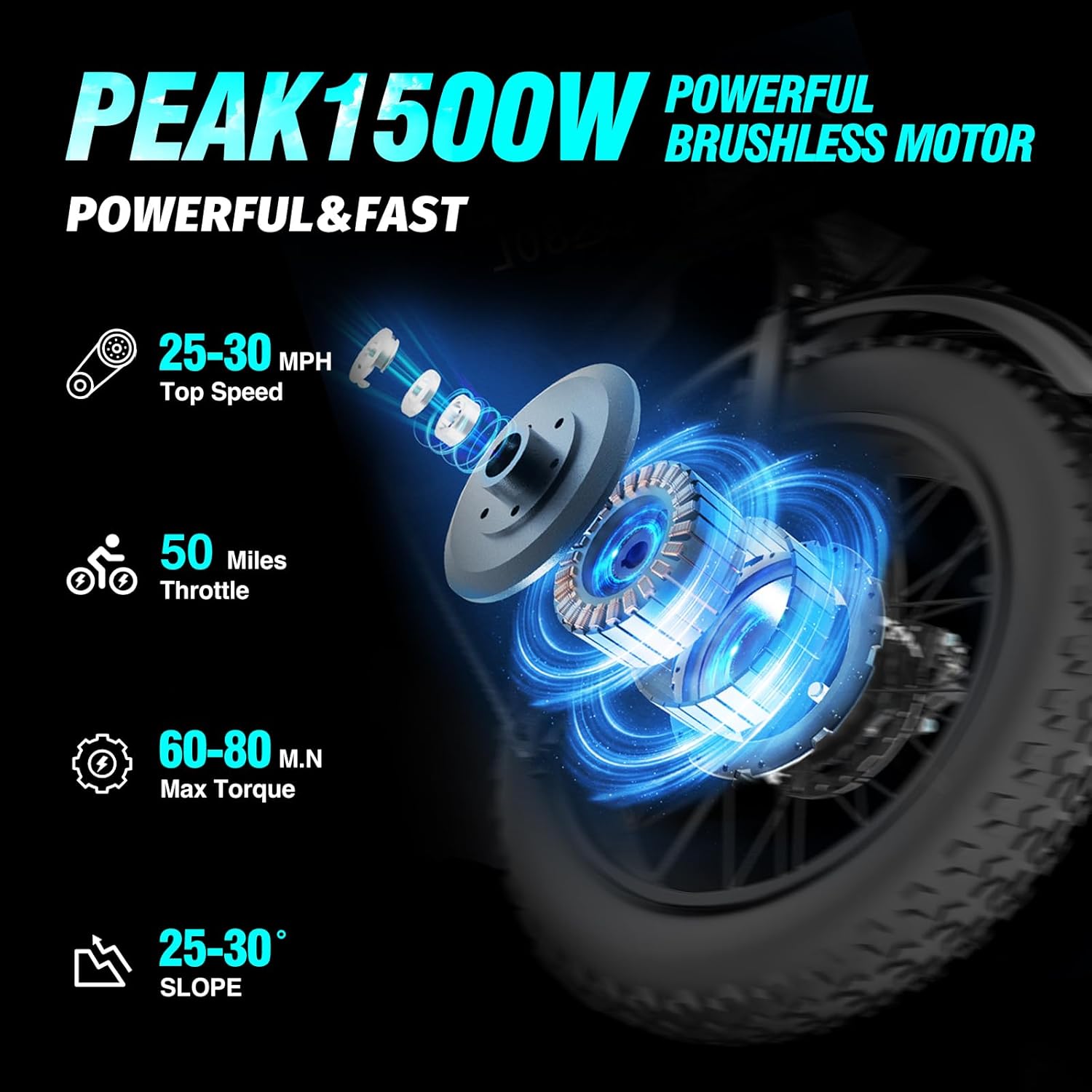 Electric Bike Q20, 2000W, 52V, 30-180 Miles