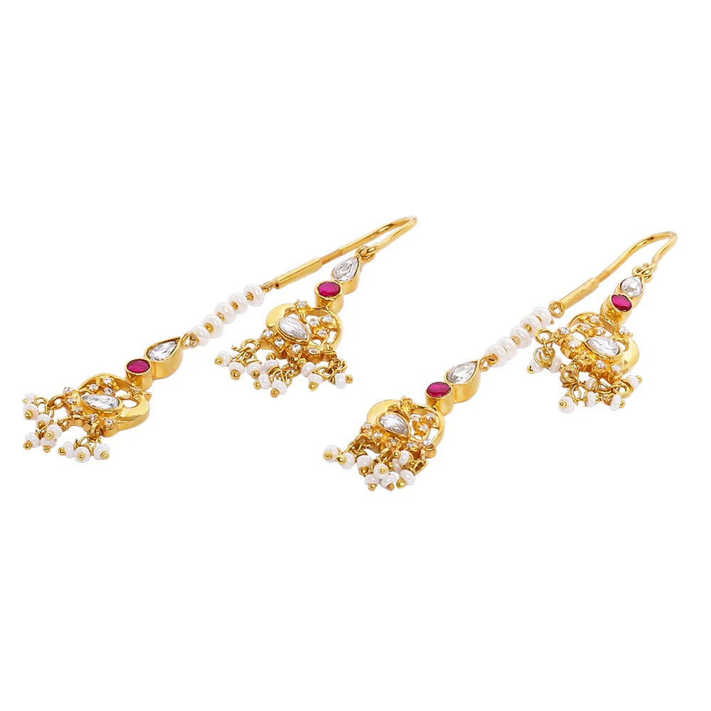 92.5 Sterling Silver Double swan Sui Dhaga Earrings