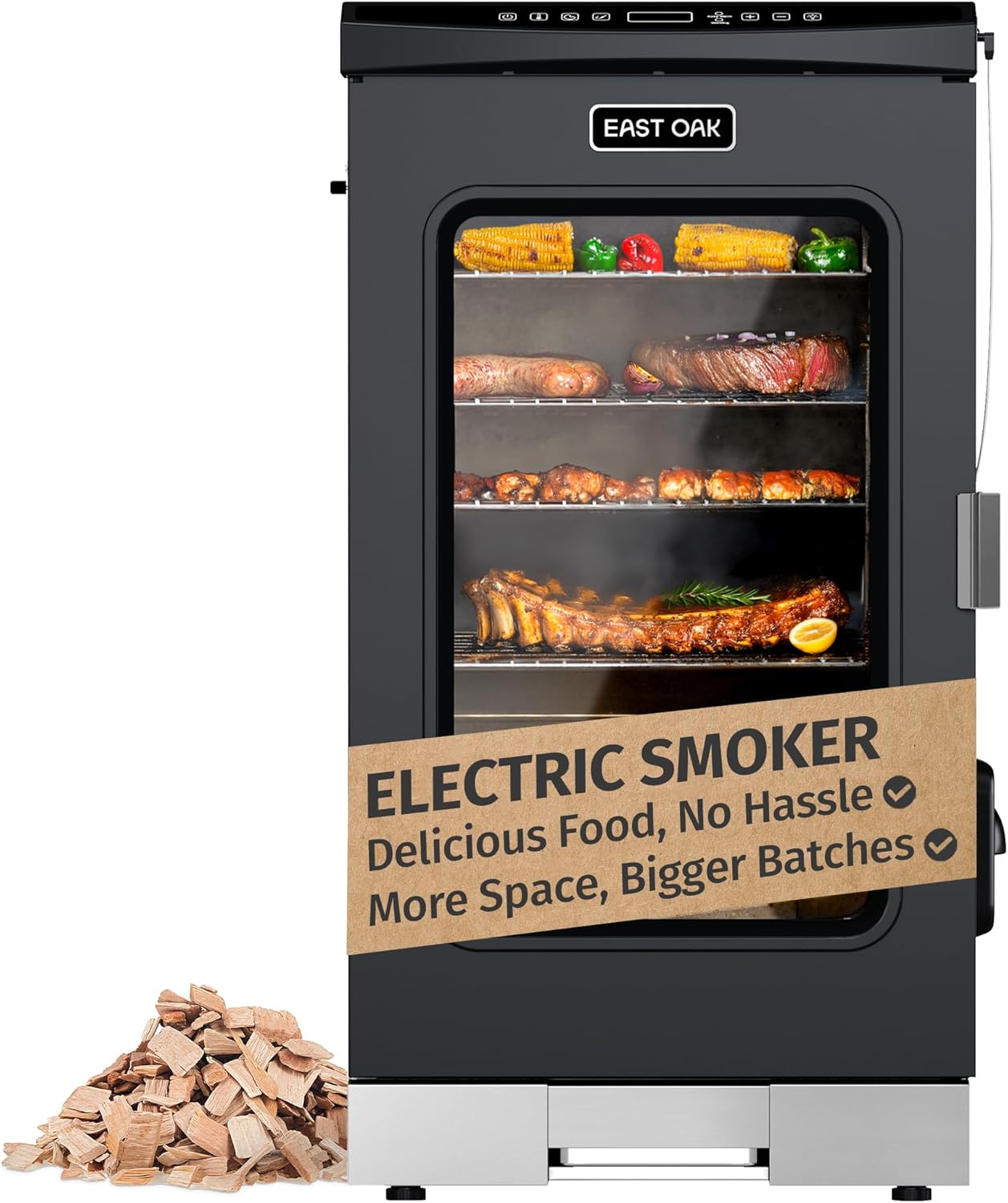 30′′ Electric Smoker with Glass Door & Thermometer