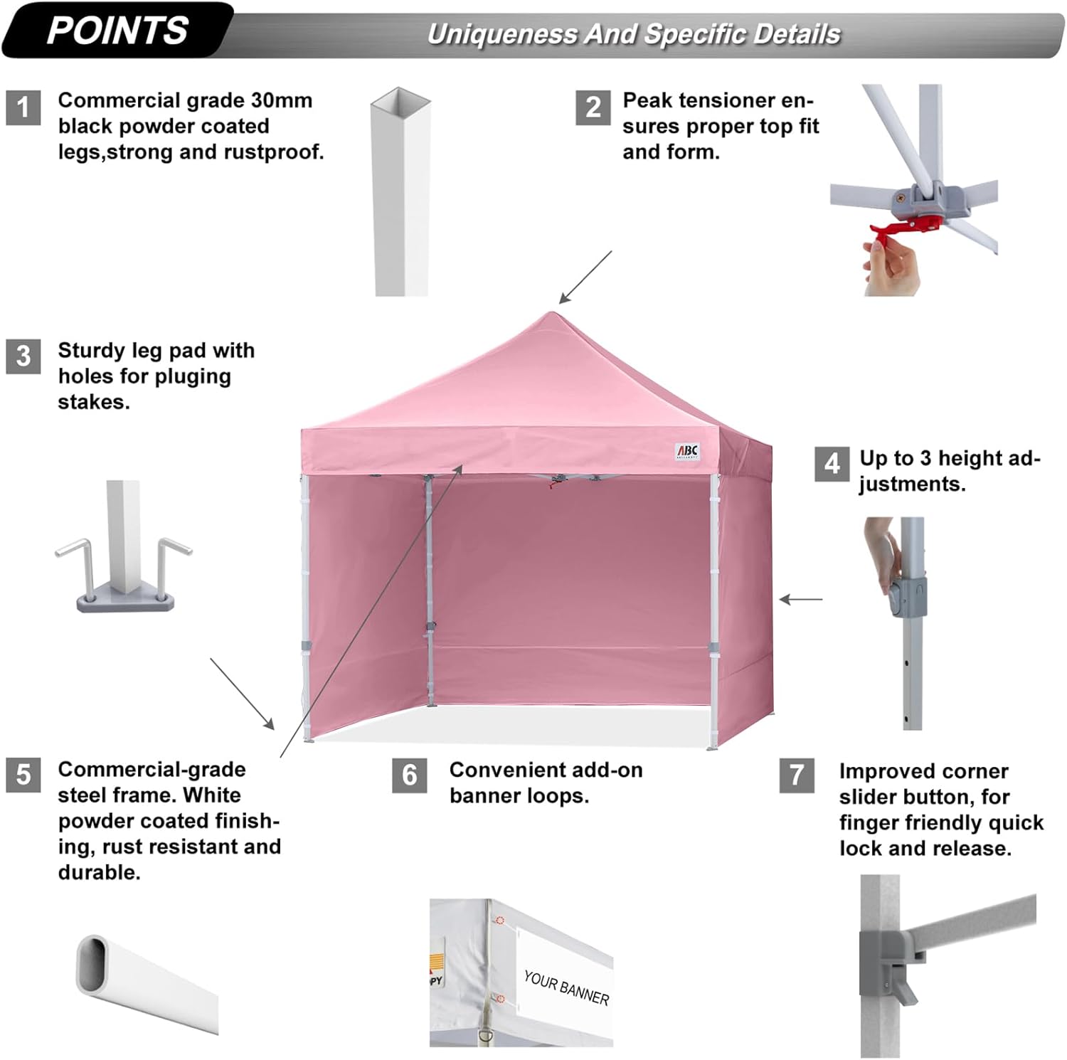 Easy Pop Up Canopy Tent 10×10 with Sidewalls