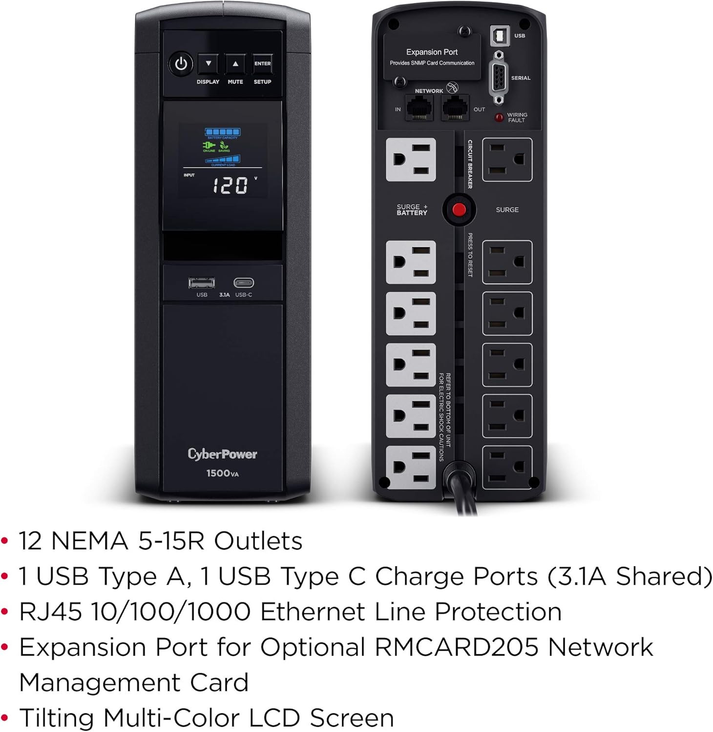 CP1500PFCLCD 1500VA Sinewave UPS System