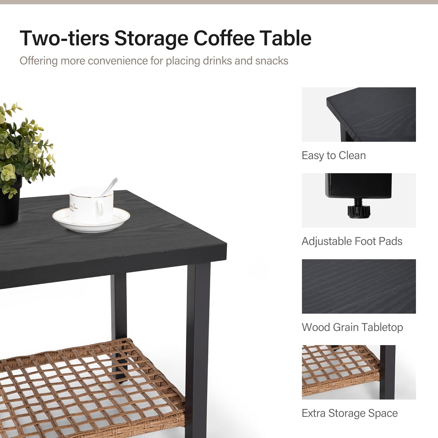 3-Piece Rocking Bistro Set with Thick Cushions