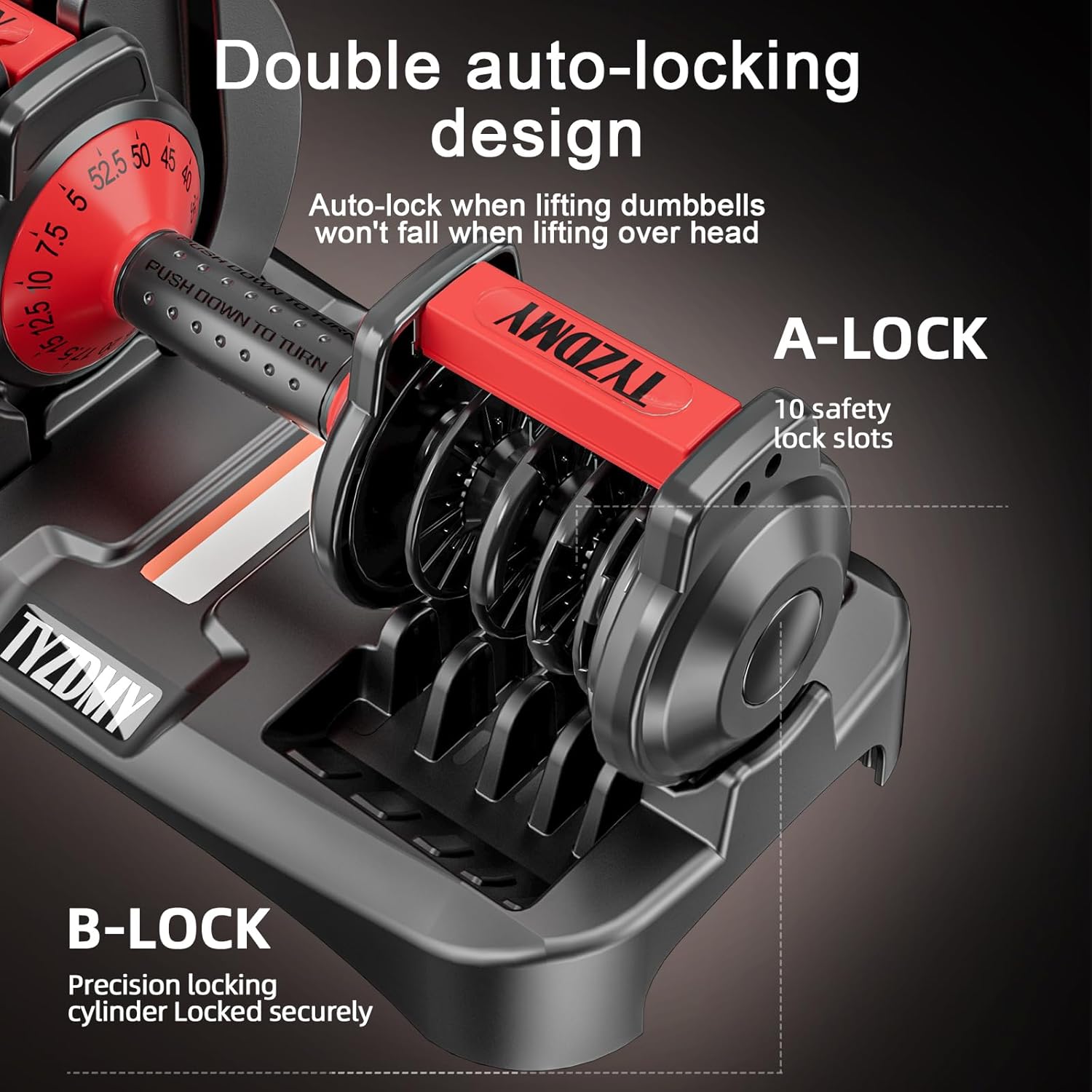 Adjustable Dumbbells Set of 2 – 52.5 Lbs Pair