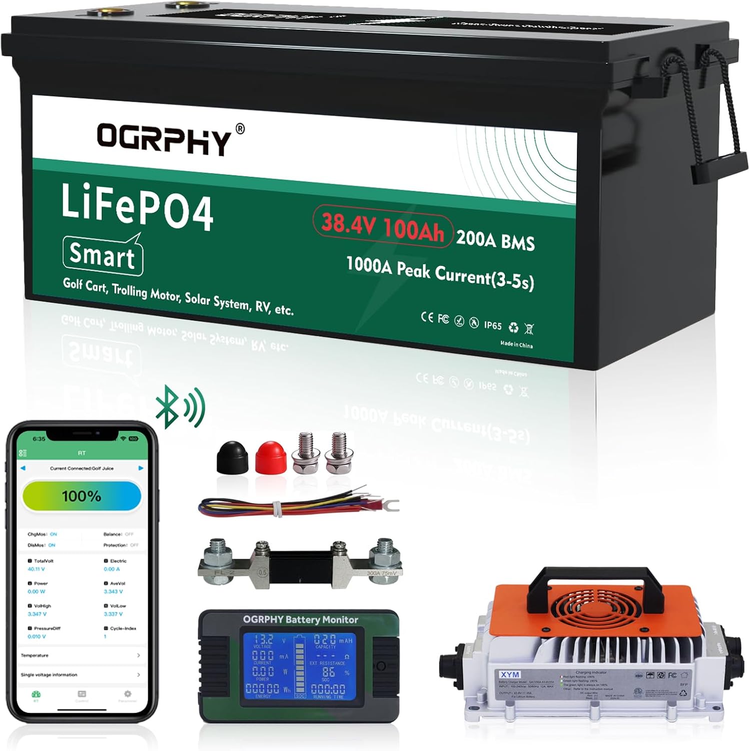 36V Lithium Golf Cart Battery 3.84Kwh with Charger