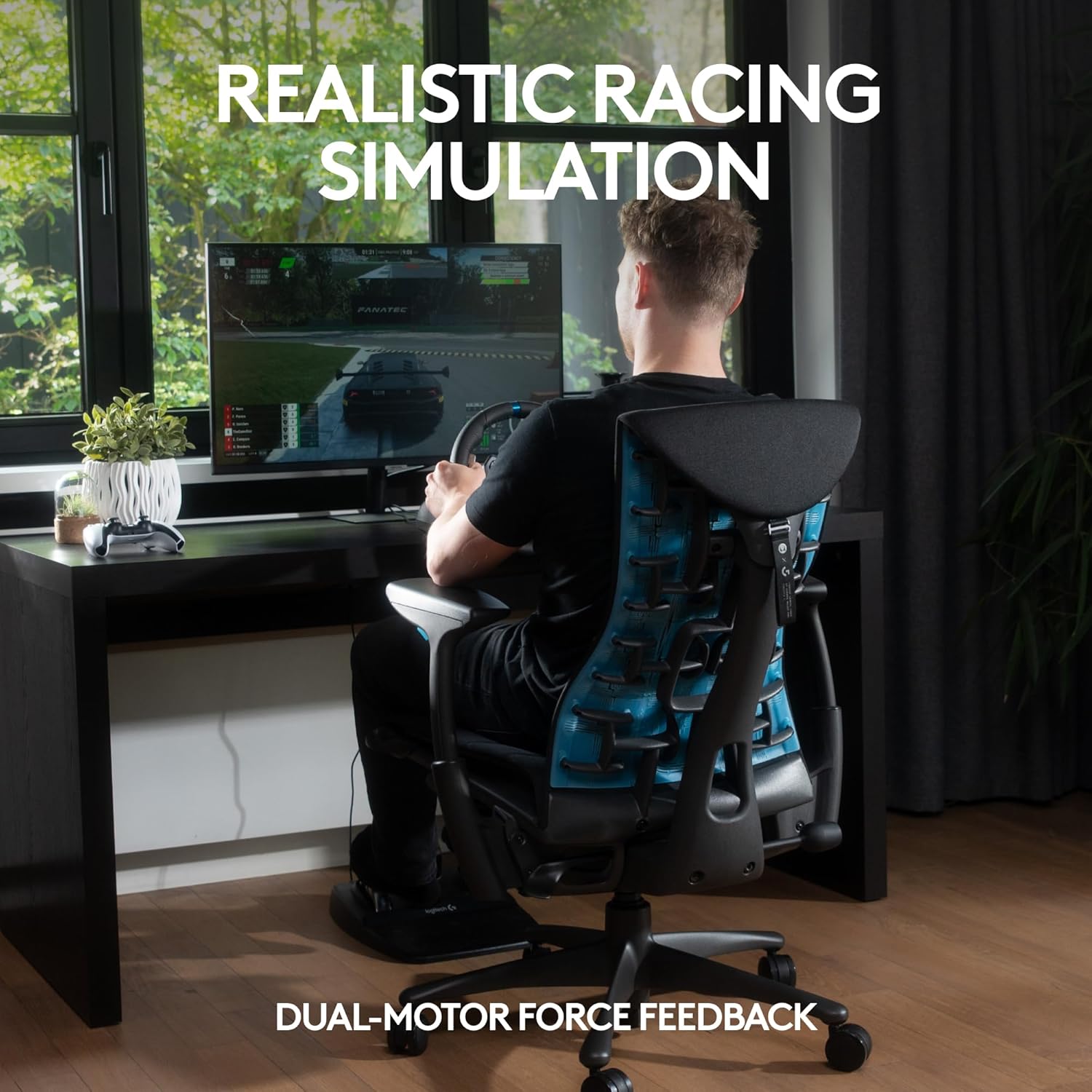 Driving Force Racing Wheel with Floor Pedals – Black