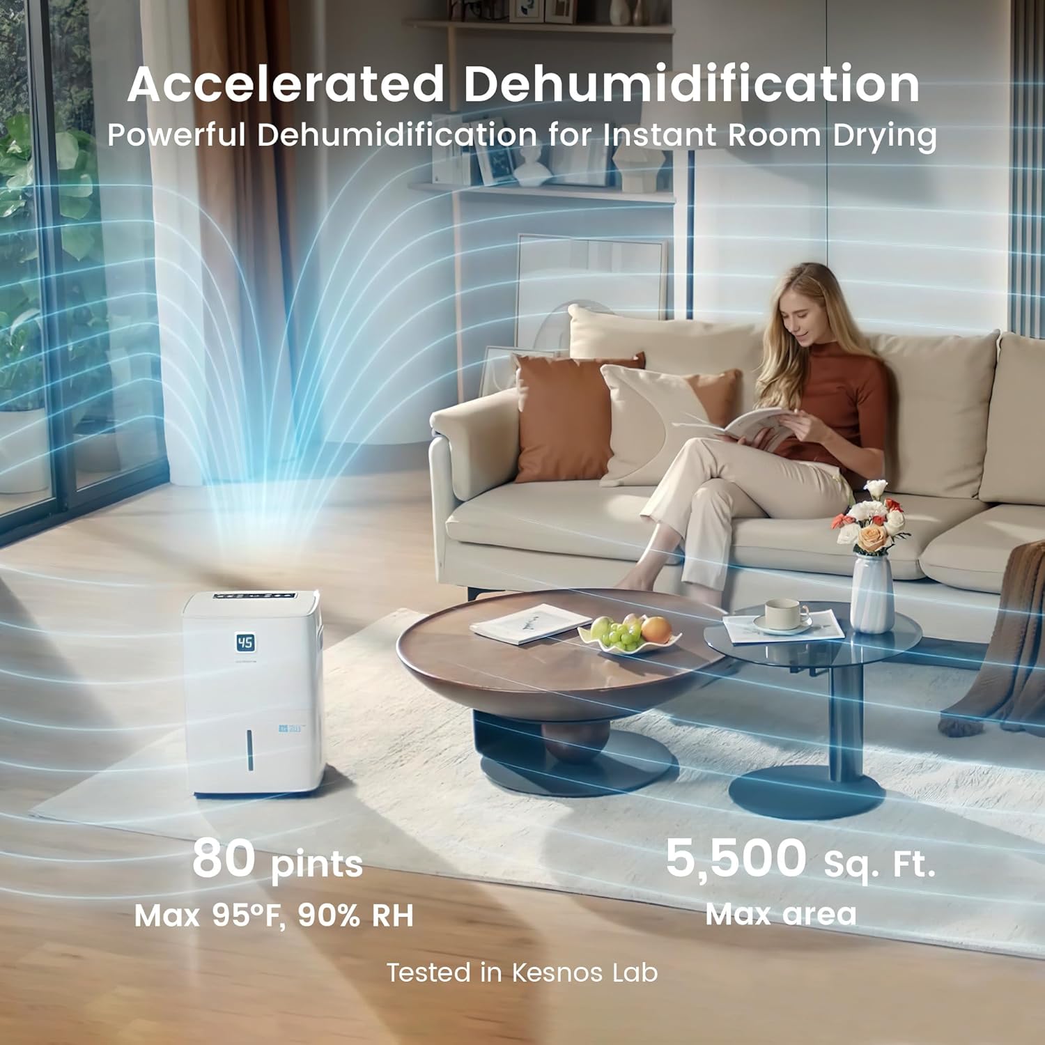 80 Pints Energy Star Dehumidifier for Home & Basement