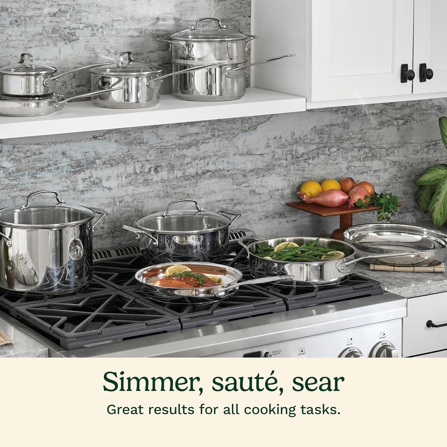 17-Piece Chef’s Classic Stainless Steel Cookware Set