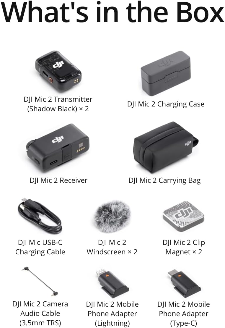 2 Wireless Lavalier Microphone with Charging Case