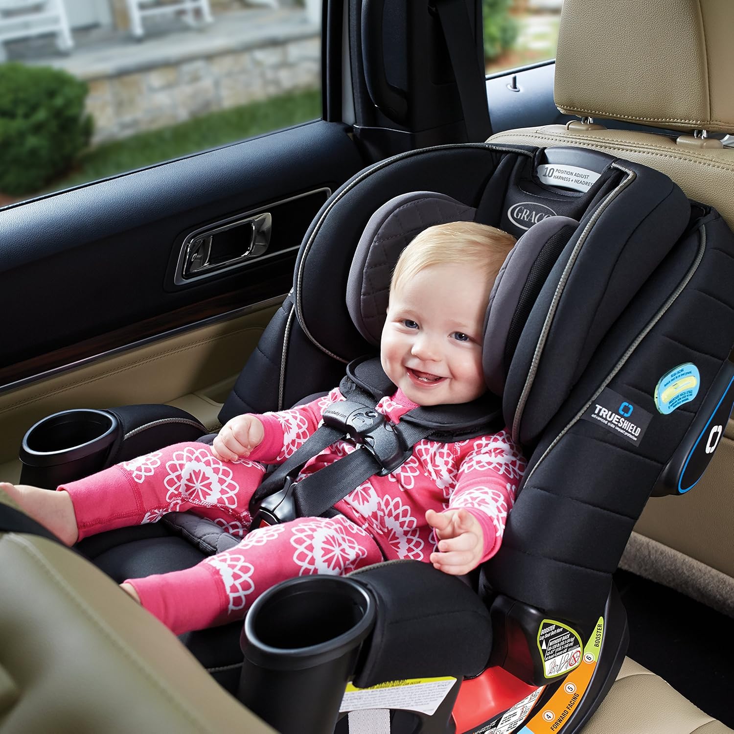 4Ever Dlx 4-In-1 Car Seat – Grey, Infant to Toddler