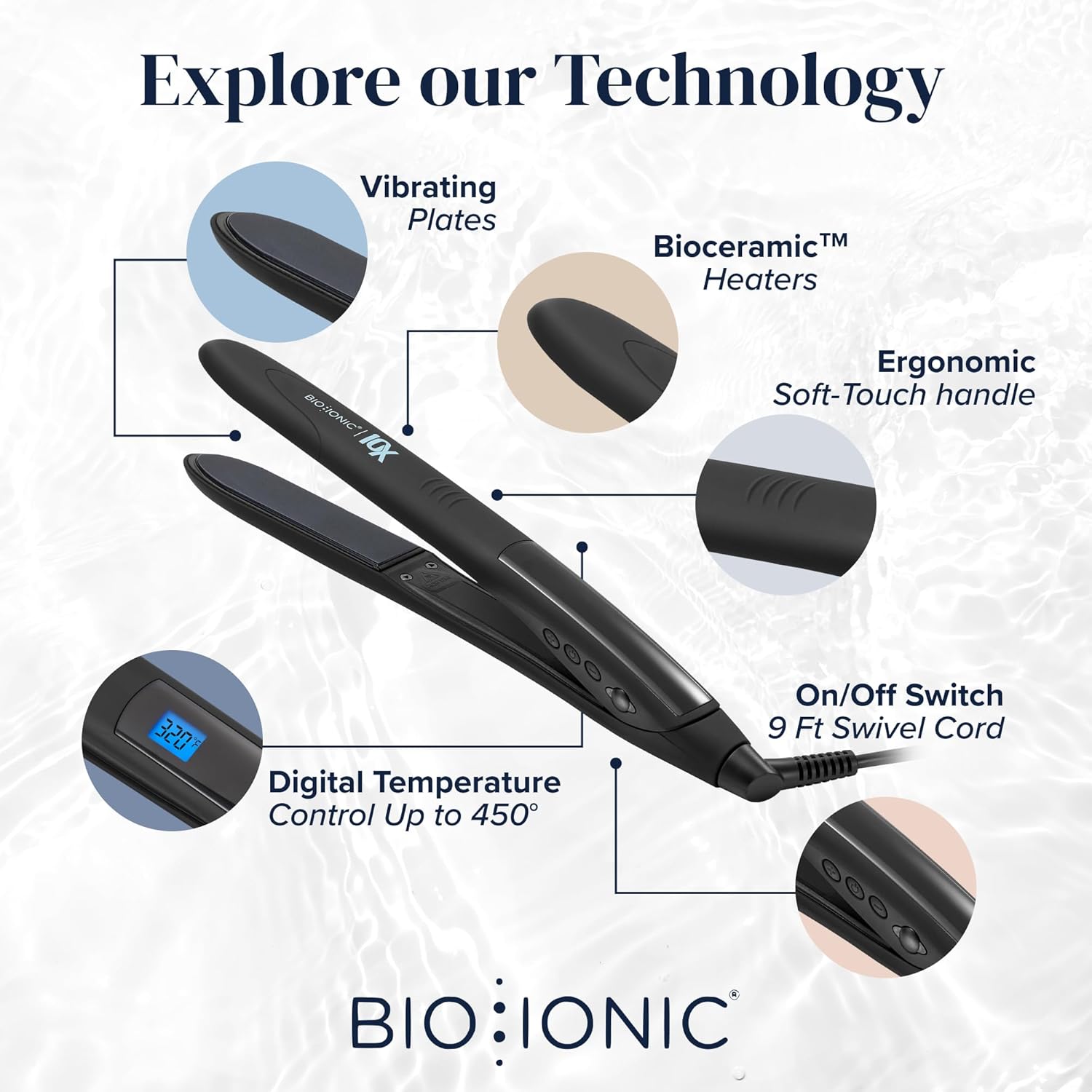 10X Styling Iron – 1′′ Sonic Flat Iron & Curler