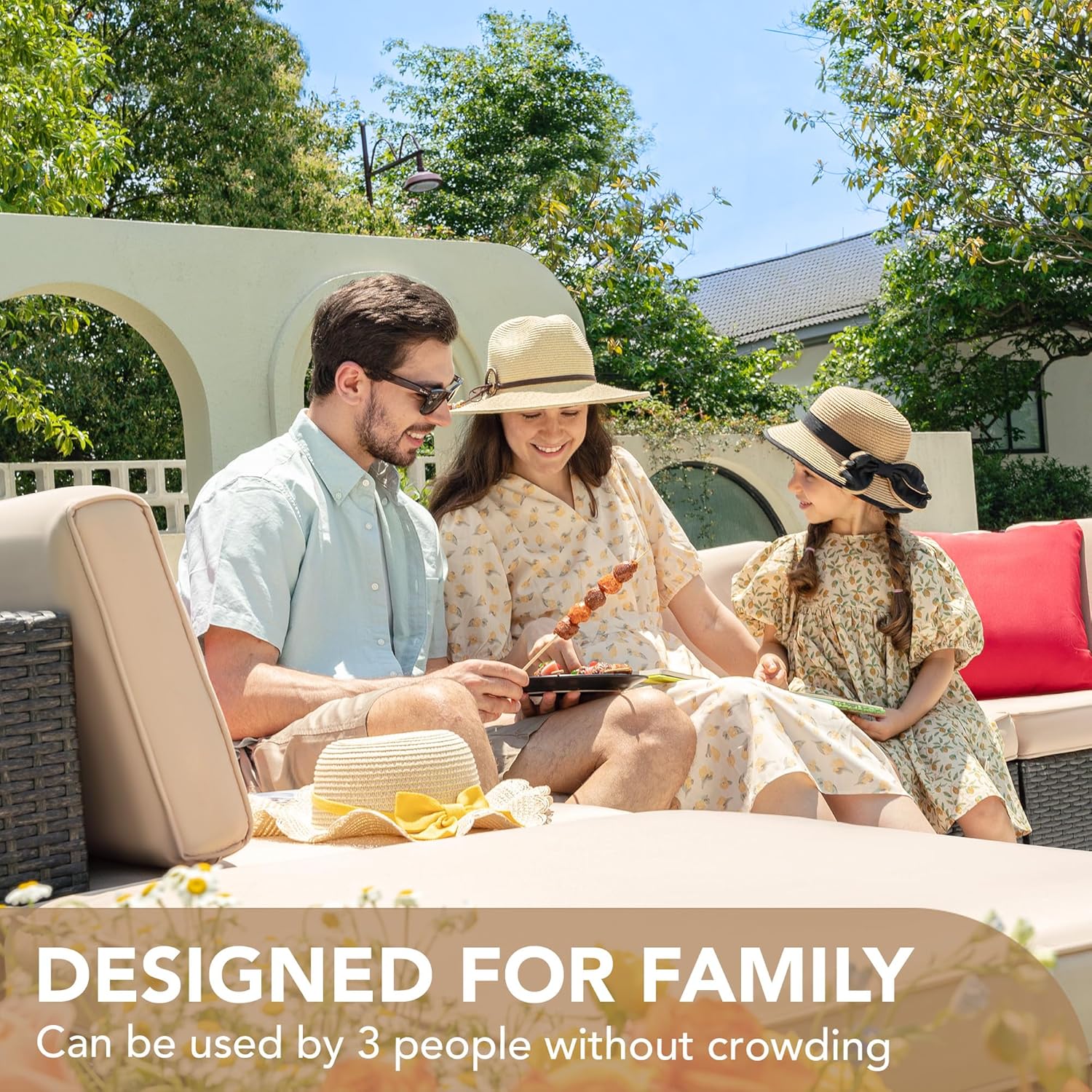 5 Pieces All-Weather Patio Furniture Set with Cushions