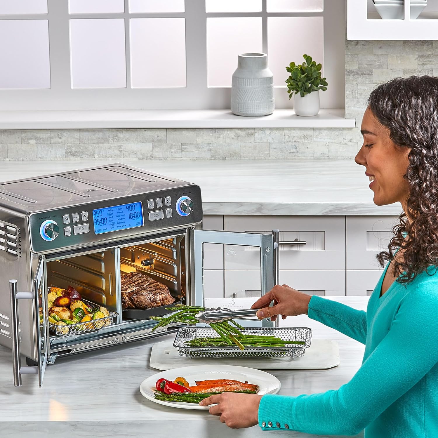 Dual Zone 360 Air Fryer Oven Combo 25 Qt