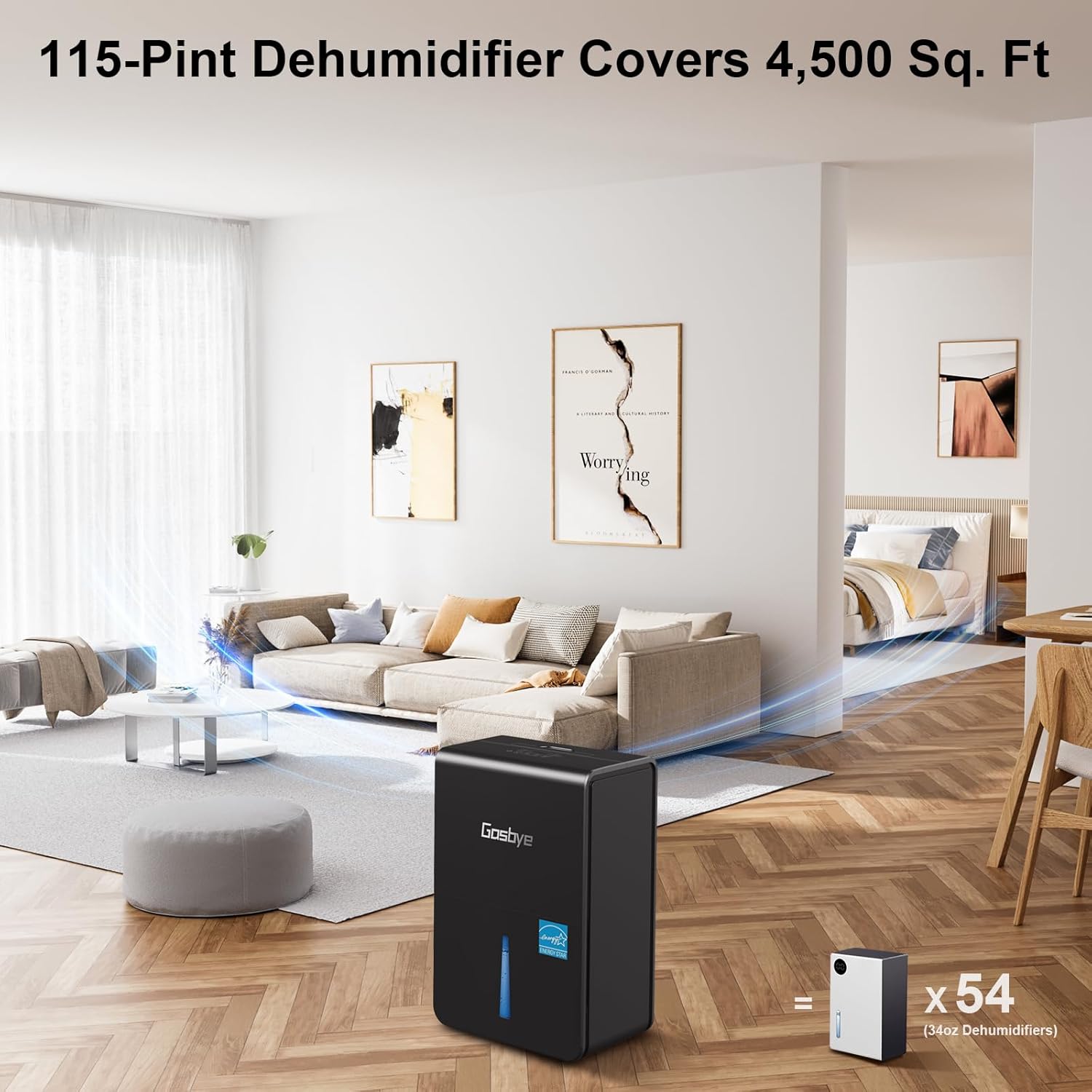 Energy Star 2024 4500 Sq.Ft. Dehumidifier – 115 Pints
